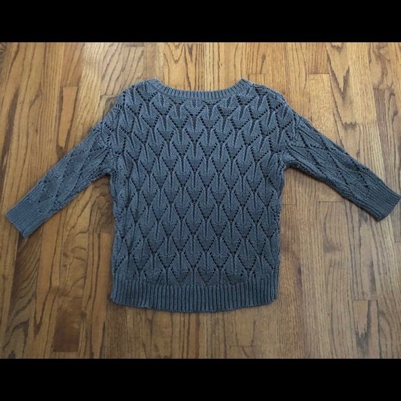 Willi Smith Gray Diamond Knit Sweater 3/4 Sleeves Women’s Sz. Medium - Picture 4 of 5